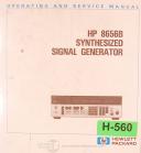 Hewlett Packard-Hewlett Packard HP8656B Synthesized Signal Generator, Operations and Service Manual-HP8656B-01